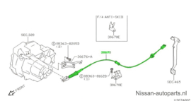 Cable clutch operating Nissan Micra K11 30770-6F610 New.