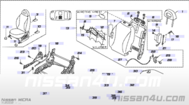 Afdekkap hendel kantelen bestuurdersstoel Nissan Micra K12 87665-AX400