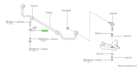 Clamp-stabilizer front Nissan Terrano2 R20 54614-0F000 Original.