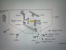 Steun motorkapvergrendeling Nissan Micra K11 62552-73B30 Schade.