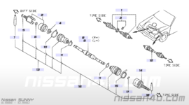 Homokineet wielzijde Nissan 39211-50A00 B12/ N13