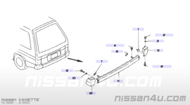 Hoekstuk achterbumper links Nissan Vanette GC22 85021-21C00