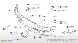 Afdekkap mistlampgat links Nissan Micra K11 62257-1F500