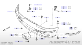 Finisher-front fascia, left-hand Nissan Micra K11 62257-1F500