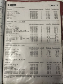 Onderdelen prijslijst / Service beurten / Meest voorkomende reparaties. Used part.