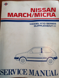 Service manual '' Model K10 series '' Supplement-III SM7E-K10SG0 Nissan Micra K10