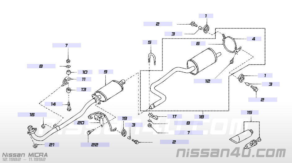 Tube exhaust, front Micra K10 20010-30B01 (20010-15B10) Used part.