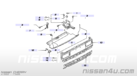 Hoedenplanksteun rechts Nissan Cherry N12 G9930-01M05 Origineel.