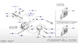 Bracket-alternator Nissan 11710-51J00 B13/ N14/ N15/ P11/ W10/ WP11/ Y10 Used part.