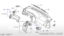 Kachelventilatierooster midden-links Nissan Primera P11 / WP11 68751-2F900