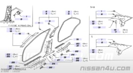 Instaplijst/sierstrip voorzijde Nissan Primera P11 / WP11 769B0-9F000