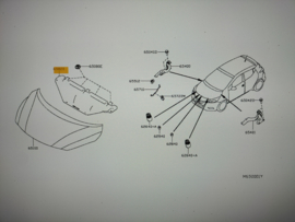 Hitteschild motorkap Nissan Micra K14 65840-5FA0B Gebruikt.