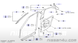 Afdekkap A-stijl links Nissan Almera N15 76912-0M010