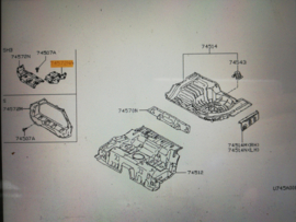Montagesteun achterbank links Nissan Primera P11 hatchback 74820-8F881 Gebruikt.