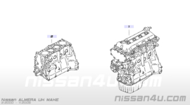 Motorblok QG18DE Nissan Almera N16 / Nissan Almera Tino V10 / Nissan Primera P11 / Nissan Primera Wagon WP11 10102-9FLSB N16/ P11/ V10/ WP11