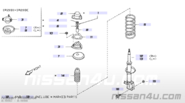 Beschermhoes schokdemper achteras Nissan Primera P10 55241-90J10