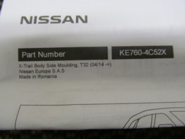 Zwarte sierlijstenset Nissan X-trail T32 KE760-4C52B