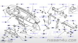 Mask-instrument, right-hand Nissan Micra K11 68498-1F610