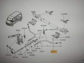 Cable assy-parking brake Nissan Interstar X70 36400-00Q0C New.