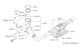 Assembly tube exhaust, front + catalysts Nissan Micra K10 20010-19B01 + 20800-19B80 + 20802-01Y85 Used part.