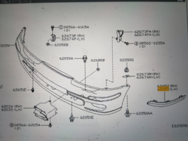 Bumperhoekstuk links Nissan Micra K11 62025-BF800 Origineel.