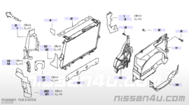 Afdichting / luchtgeleiding aircocondensor links Nissan 92185-EB300 D40/ R51