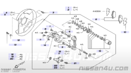 Stofplaat remschijf achteras links Nissan 44161-2J000 N16/ P11/ WP11