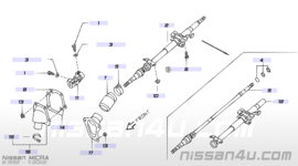 Kruisstuk stuurkolom Nissan 48080-2F000 K11/ P11/ WP11