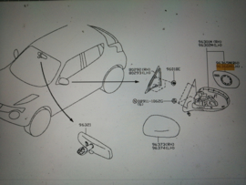 Spiegelglas links Nissan Juke F15 96366-1KA0A Origineel (Mirror glass left Nissan Juke F15 original)
