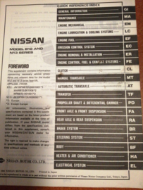 Service manual '' Model B12 and N13 series Supplement II 4WD model'' Nissan Sunny B12 / Nissan Sunny N13