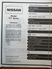 Service manual '' Model T11 series Supplement-III ''  Nissan Stanza T11 SM5E-T11SE0