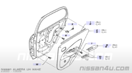 Deurgreep achterportier rechts Nissan Almera N16 82946-BM700