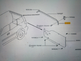 Afdekkap interieur achter rechts Nissan Terrano2 90902-0X803 (90902-0F000) Gebruikt