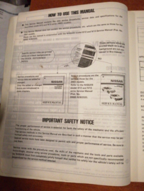 Service manual '' Model B12 and N13 series Supplement II 4WD model'' Nissan Sunny B12 / Nissan Sunny N13