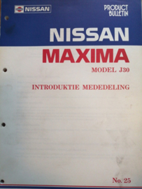 Product bulletin volume 25 '' Nissan Maxima J30 '' introduktie mededeling