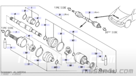 Aandrijfas rechtsvoor GA14DE Nissan Almera N15 39100-1N010