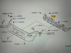 Reinforce-front bumper center, inner Nissan Terrano2 R20 62030-2X830 Used part.