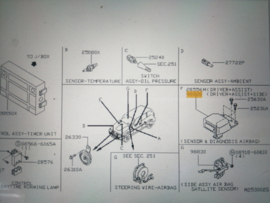 Sensor side airbag, center Nissan Terrano2 R20 98820-2X81C (98820-2X800) (0 285 001 640) Used part