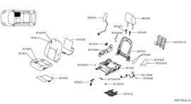 Harness-sub, front seat right-hand Nissan Micra K14 87019-5FA0A Original.