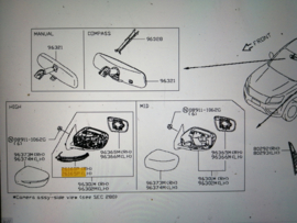 Zijknipperlicht in spiegel links Nissan Navara NP300 D23 26165-4KJ1A