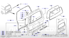 Deurgreep buitenzijde achterdeur Nissan Urvan/kingvan E24 90606-01N00