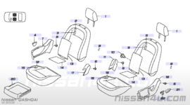 Stoelbekleding rugleuning Nissan Qashqai J10 87670-JD40A