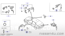 Switch door lock, left-hand Nissan Primera P11/WP11 80603-2J000