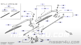 Ruitenwissermechaniek Nissan Sunny N14