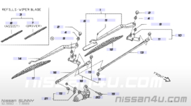 Ruitenwisserarm bijrijderskant Nissan Sunny N14 28886-62C05