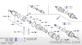 Aandrijfashoesset Nissan. Wielzijde 39241-03A25