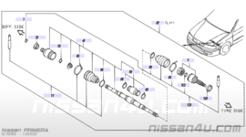 Aandrijfas links SR20DE Nissan Primera P11 39101-2F200