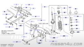 Stofhoes schokdemper Nissan Micra K10. Achteras. 55240-04B00