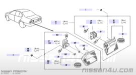 Body combination lamp, right-hand Nissan Primera P10 sedan B6554-3F300 New.