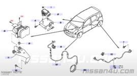 Montagesteun ABS sensor vooras Nissan 47960-BC00A CK12/ E11/ K12 Origineel.